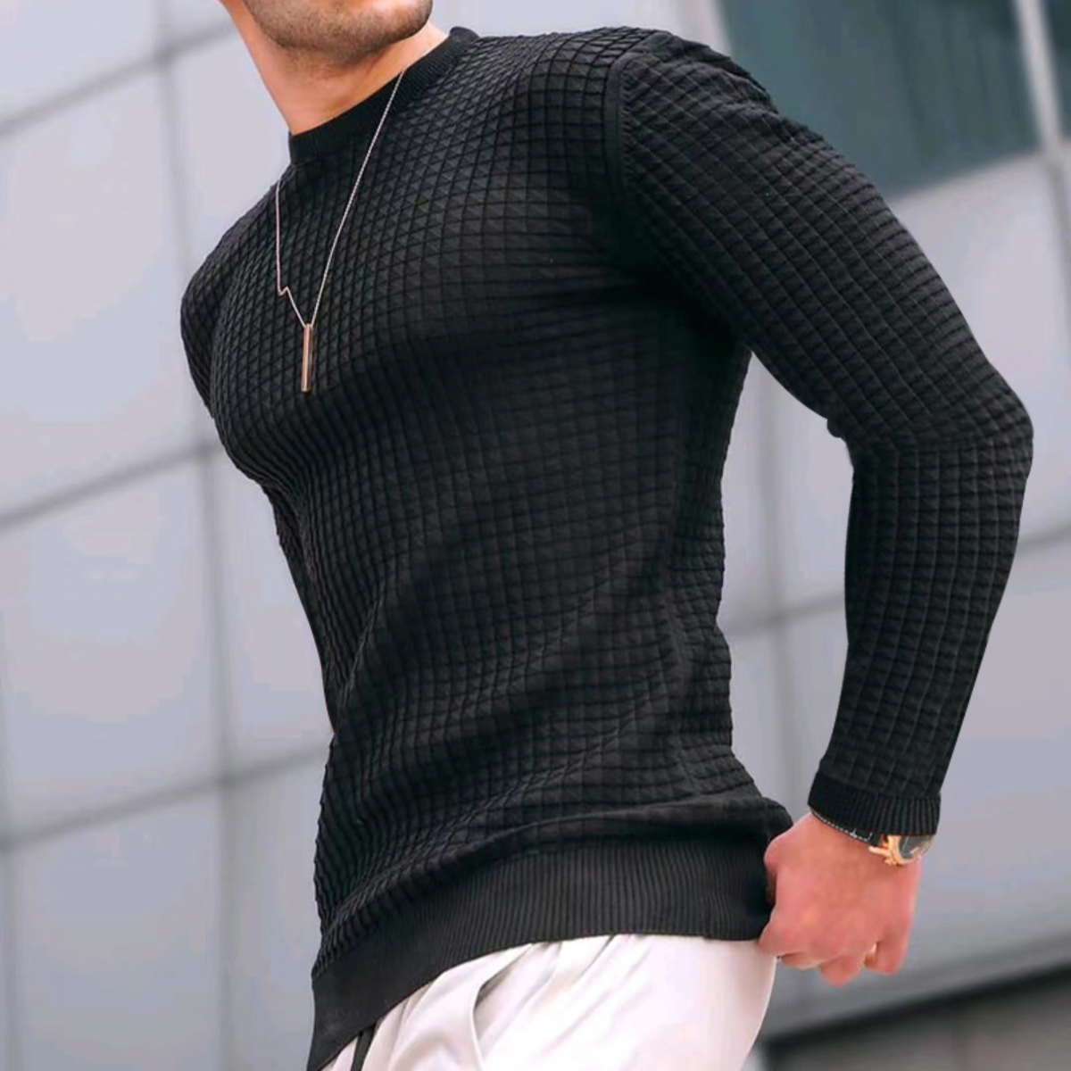 Jacquard Textured Sweater