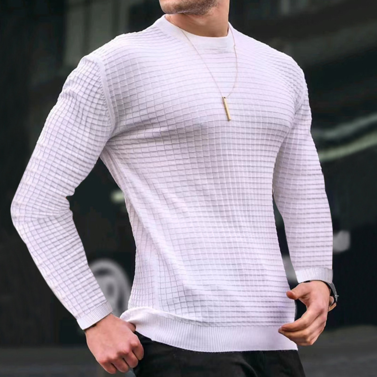 Jacquard Textured Sweater
