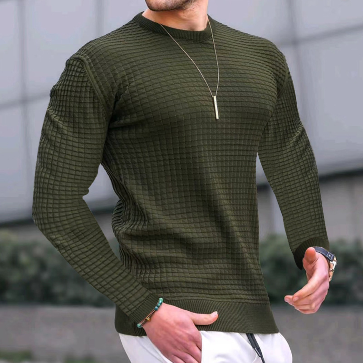 Jacquard Textured Sweater