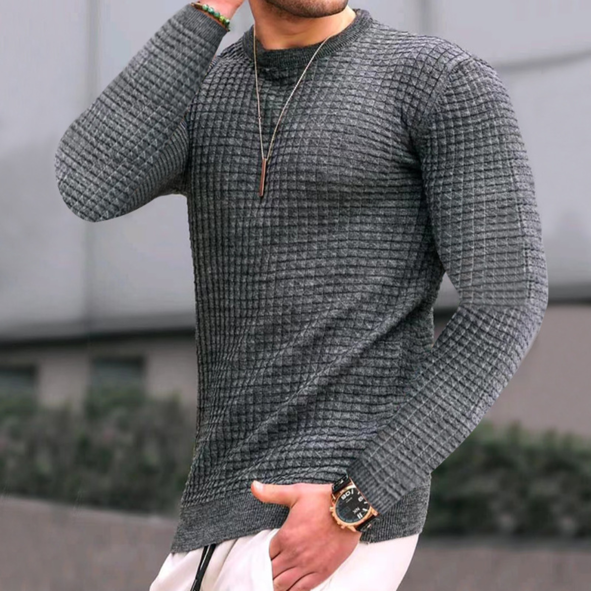 Jacquard Textured Sweater
