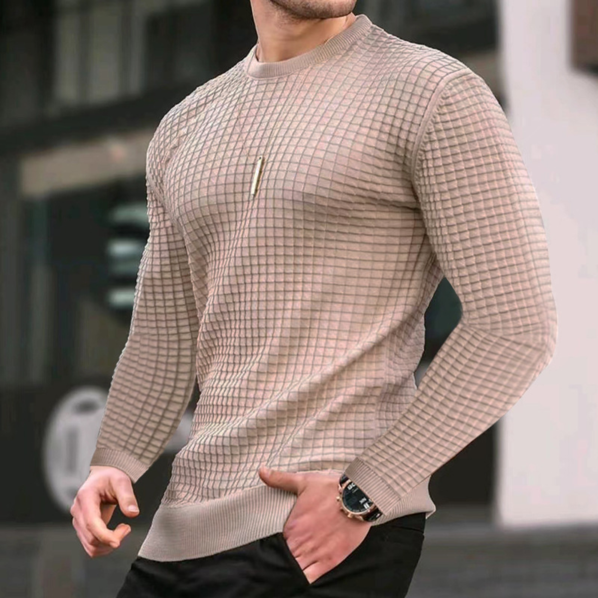 Jacquard Textured Sweater